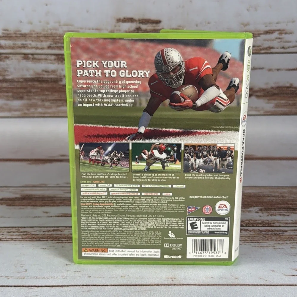 NCAA Football 12 Xbox 360 Resurfaced Disc & Case Used